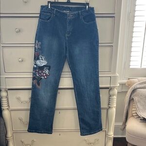 Disney vintage painted Minnie Mouse women’s jeans.